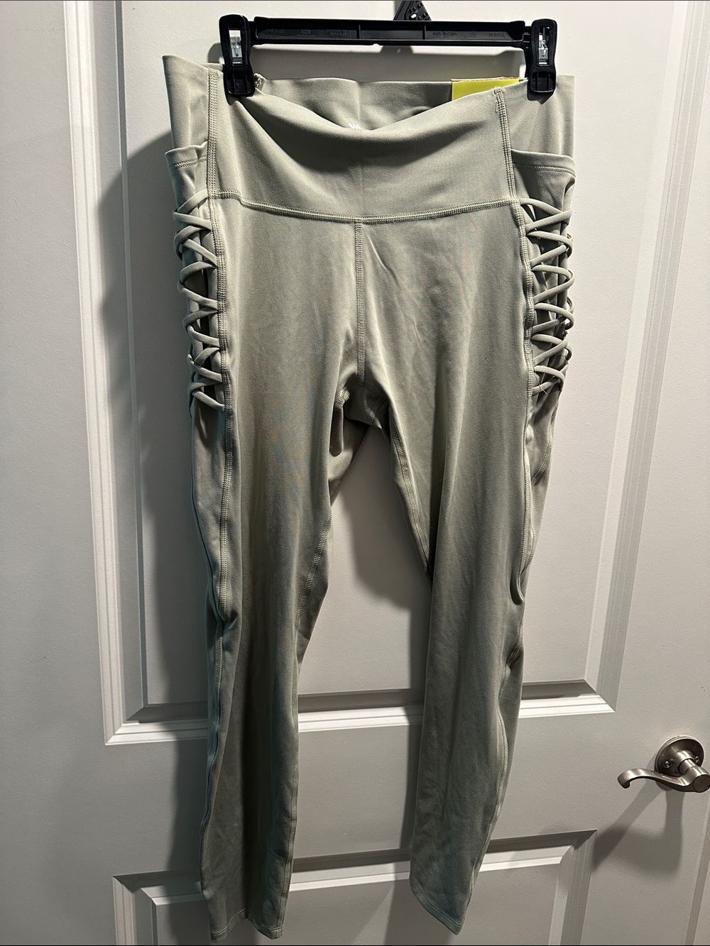all in motion Sage Green Lace-Up Side High-Rise Leggings